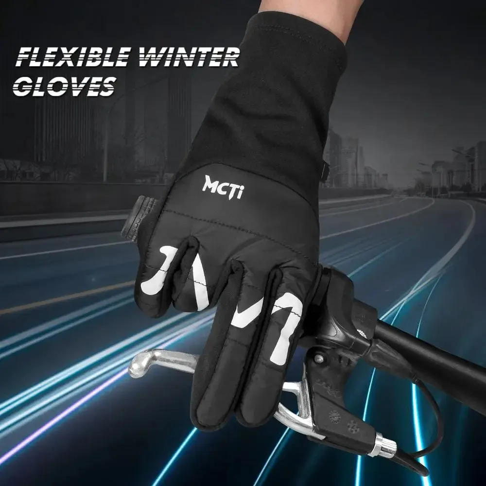 MCTi Winter Snow Gloves - Touchscreen Fleece Leather Gloves