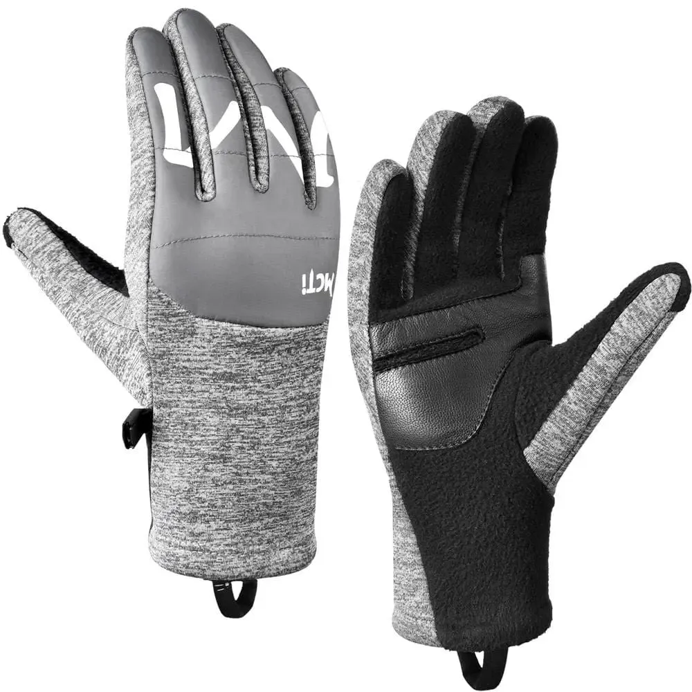 MCTi Winter Snow Gloves - Touchscreen Fleece Leather Gloves