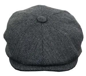 Men's Herringbone Tweed Newsboy Cap