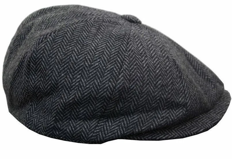 Men's Herringbone Tweed Newsboy Cap