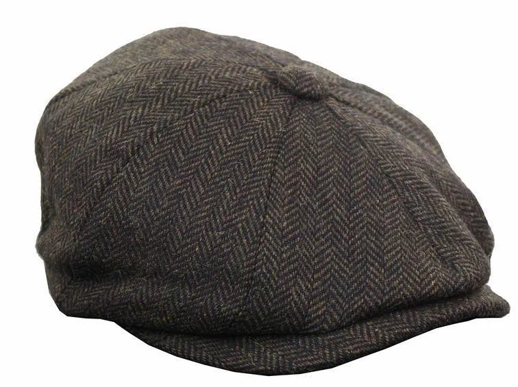 Men's Herringbone Tweed Newsboy Cap