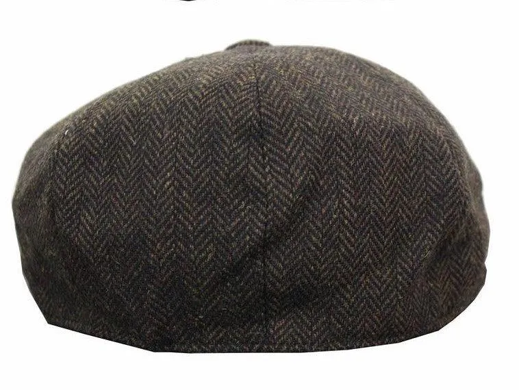 Men's Herringbone Tweed Newsboy Cap