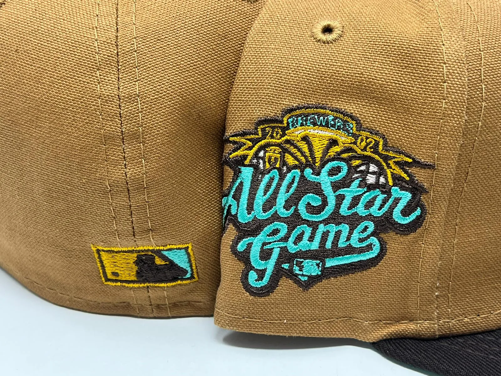 MILWAUKEE BREWERS 2002 ALL STAR GAME "MINT CHOCOLATE COLLECTION" MINT BRIM NEW ERA FITTED HAT