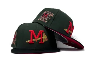 MISSISSIPPI BRAVES 10TH ANNIVERSARY RED BRIM MINOR LEAGUE BASEBALL NEW ERA FITTED HAT