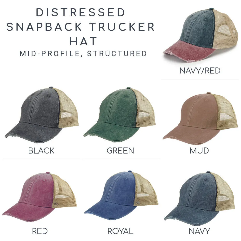 Montana Hat | Distressed Snapback Trucker | state cap | many color choices