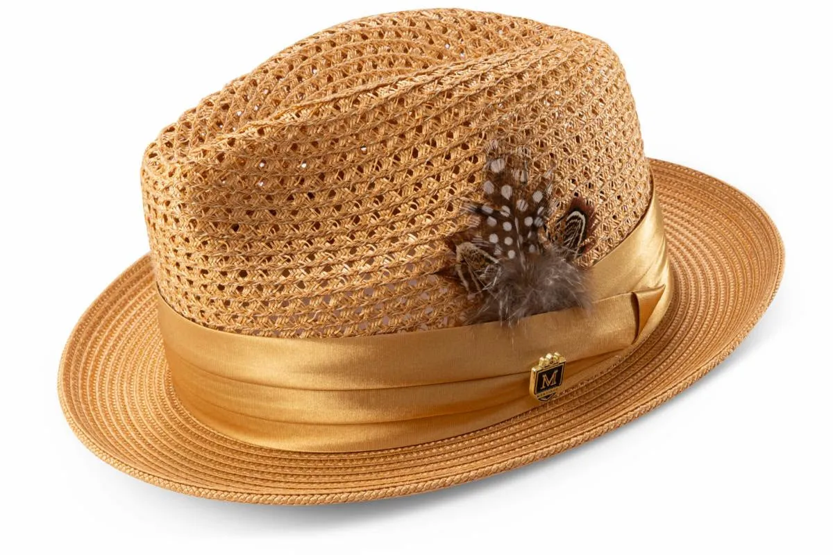 Montique Gold Tan Men's Summer Straw Hats Style H-34