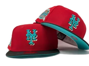 NEW YORK METS 40TH ANNIVERSARY TEAL BRIM NEW ERA FITTED HAT