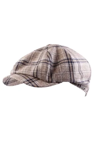 Newsboy Classic Cap in Cotton Blend Check (Choice of Colors) by Wigens