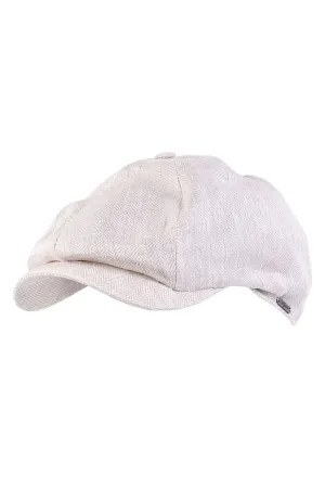 Newsboy Classic Cap in Ecru Classic Linen Herringbone (Size 58) by Wigens