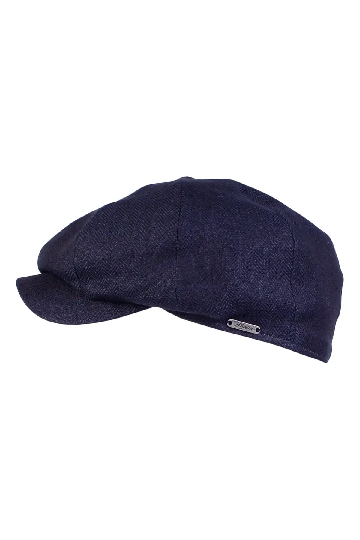 Newsboy Classic Cap in Navy Classic Linen Herringbone (Size 56) by Wigens