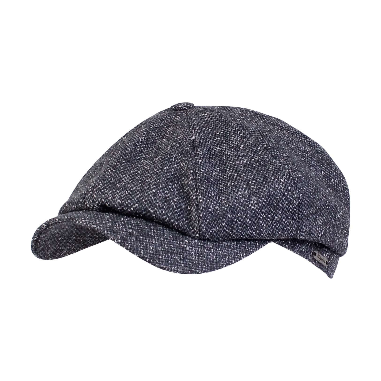 Newsboy Classic Cap in Salt & Pepper Wool Blend in Dark Grey Mélange (Size 59) by Wigens