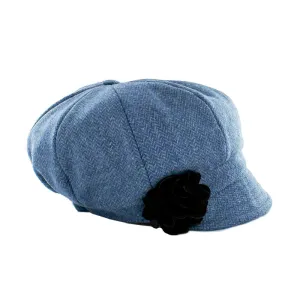 Newsboy Hat - Denim Herringbone