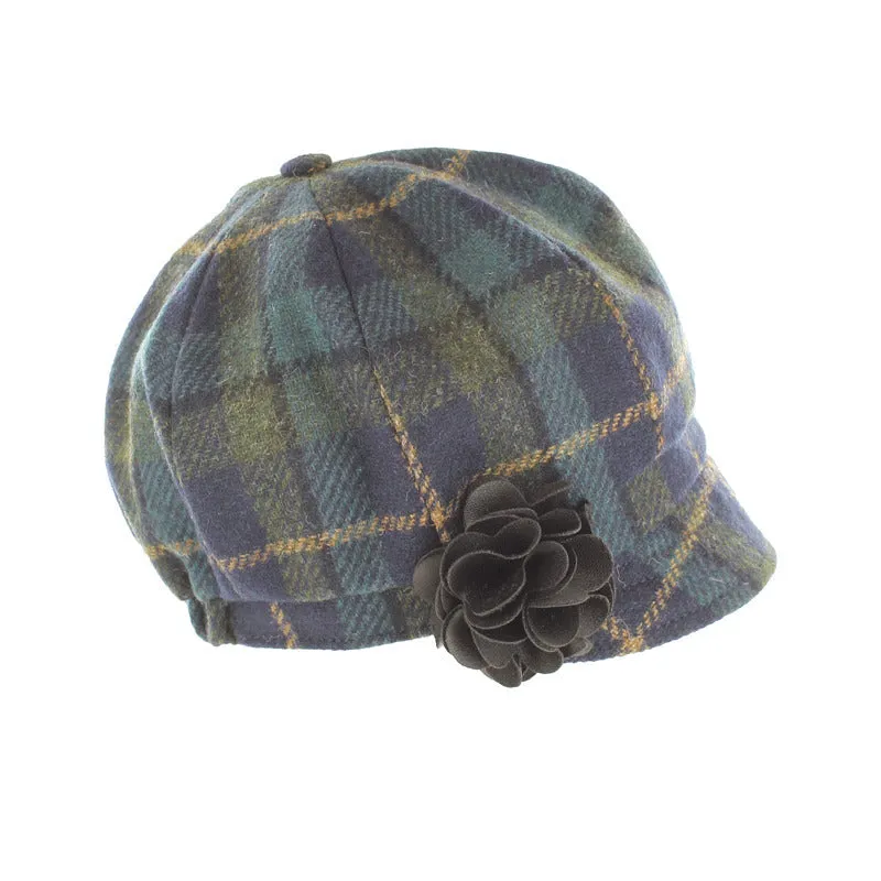 Newsboy Hat - Navy & Green Plaid