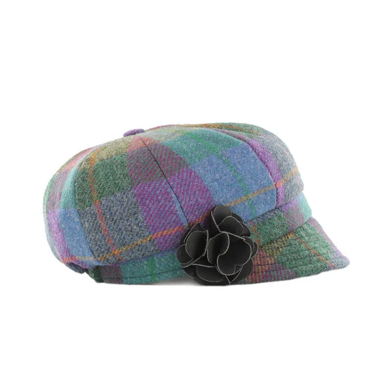 Newsboy Hat - Purple Green Multi Plaid