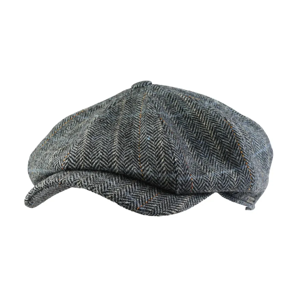 Newsboy Retro Cap in Herringbone Overcheck Shetland Wool (Choice of Colors) by Wigens