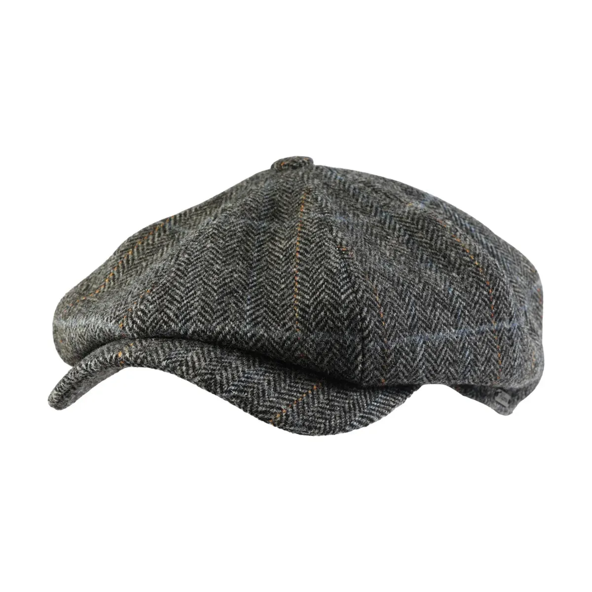 Newsboy Retro Cap in Herringbone Overcheck Shetland Wool (Choice of Colors) by Wigens