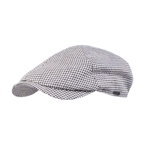 Newsboy Slim Cap in Summer Pepita Linen Blend Houndstooth (Choice of Colors) by Wigens