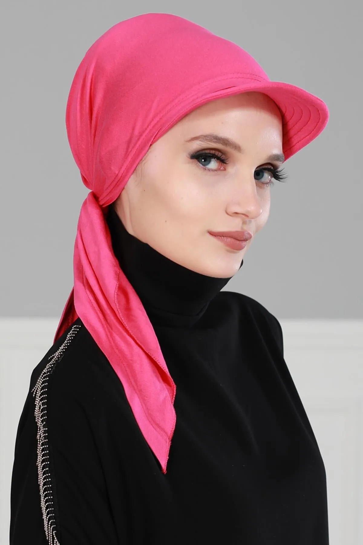 Newsboy Visor Bandana Cover for Elegant Look, Stylish Cotton Women Bandana, Comfortable and Easy Wrap Chemo Headwear Visor Bonnet Cap,B-40