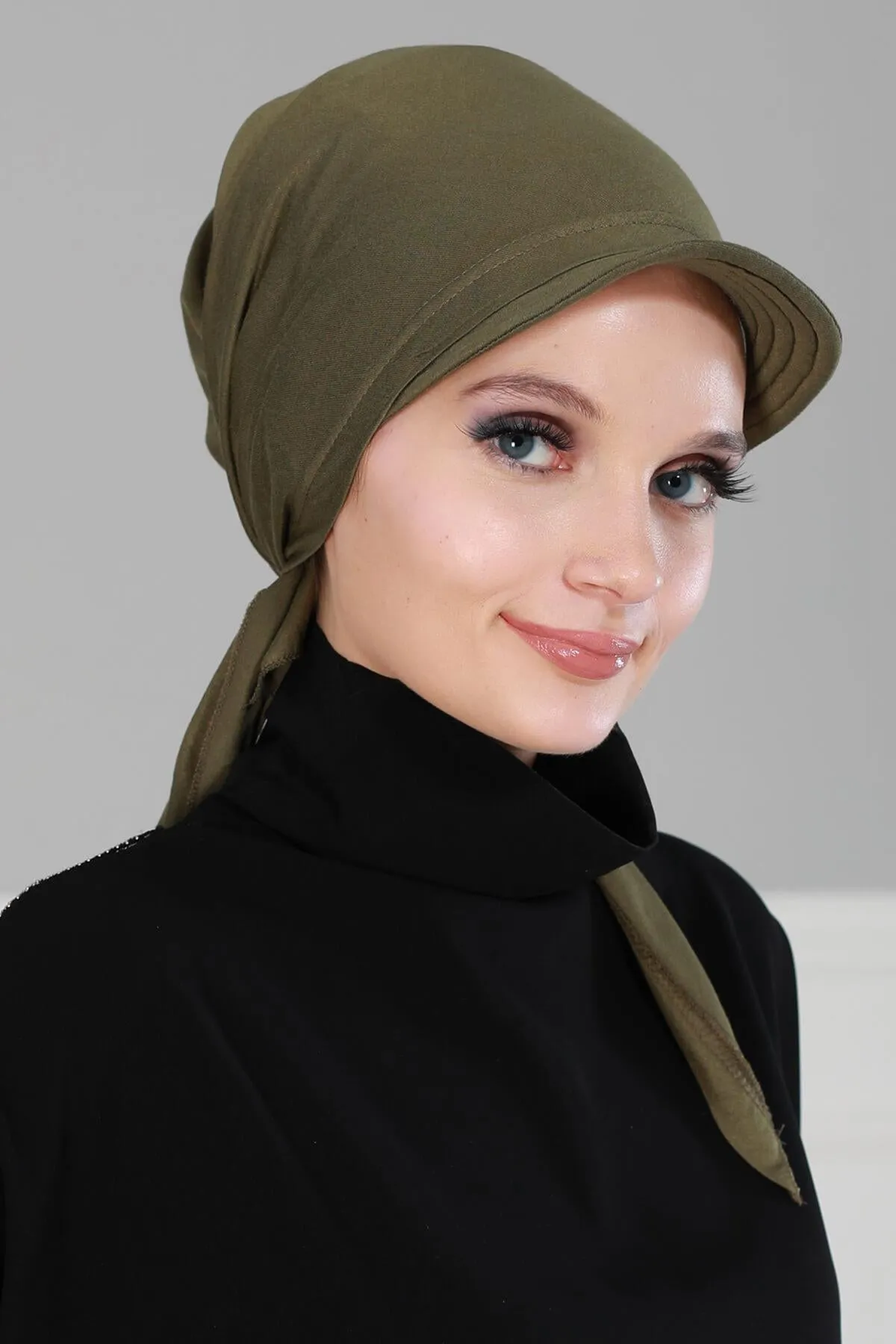 Newsboy Visor Bandana Cover for Elegant Look, Stylish Cotton Women Bandana, Comfortable and Easy Wrap Chemo Headwear Visor Bonnet Cap,B-40