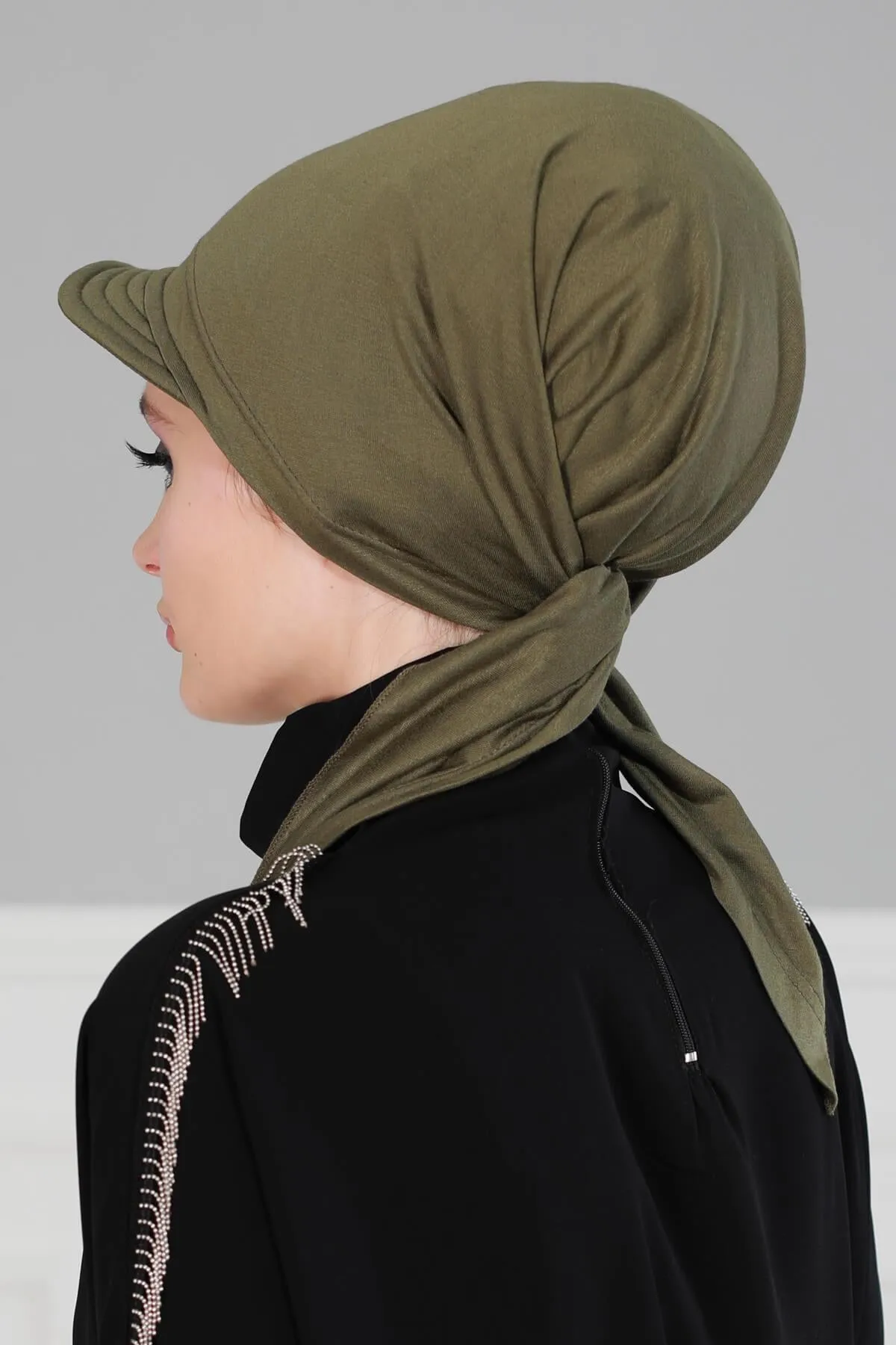 Newsboy Visor Bandana Cover for Elegant Look, Stylish Cotton Women Bandana, Comfortable and Easy Wrap Chemo Headwear Visor Bonnet Cap,B-40