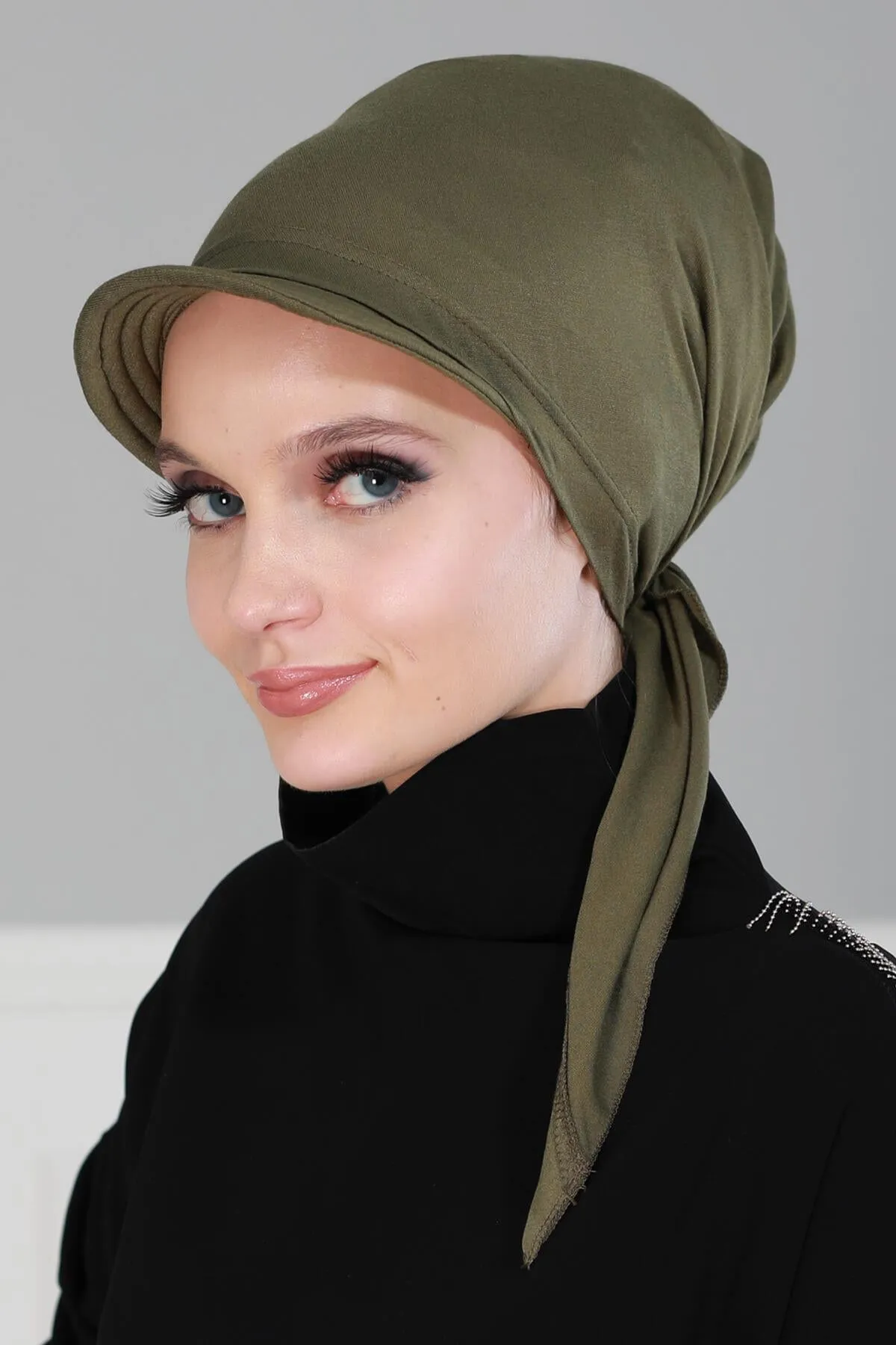 Newsboy Visor Bandana Cover for Elegant Look, Stylish Cotton Women Bandana, Comfortable and Easy Wrap Chemo Headwear Visor Bonnet Cap,B-40