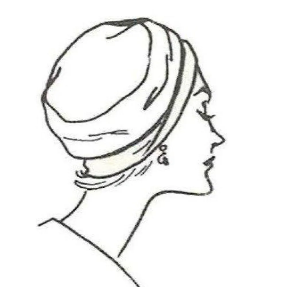 PDF - 1960's Vogue Pattern:  Fitted Cloche Hat, Separate Bow - Head 21.5” (55cm) - Instantly Print at Home