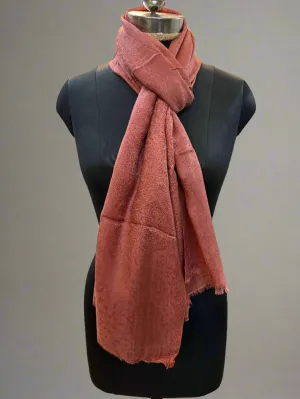 Peach Self-Weave Luxurious Pure Pashmina Scarf