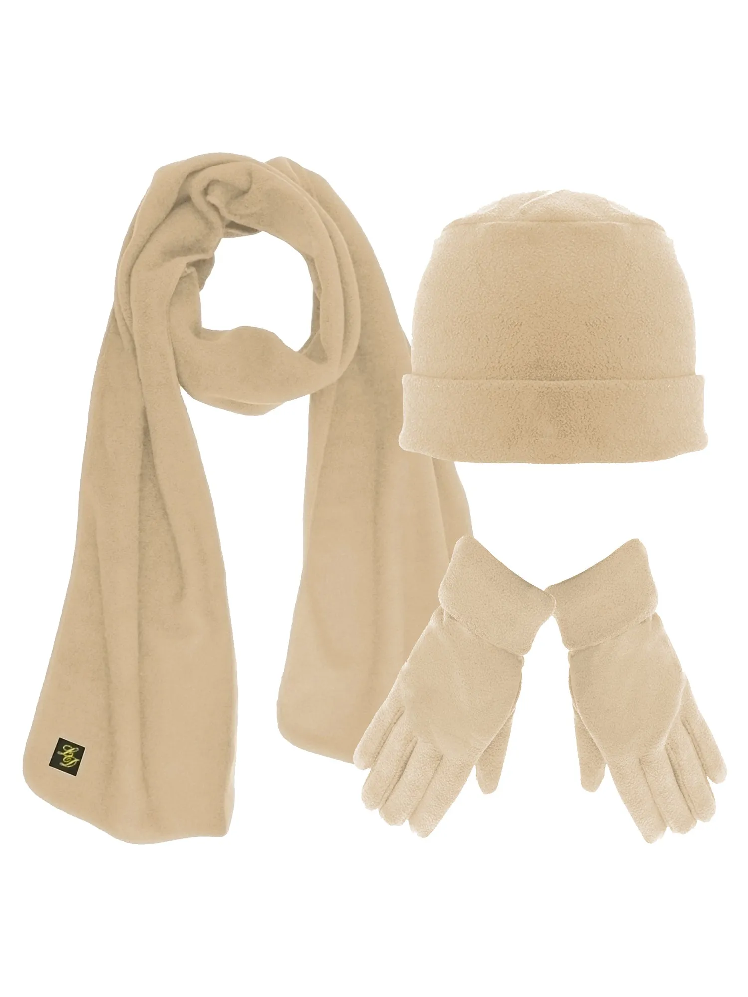 Polar Fleece 3 Piece Hat Scarf & Glove Matching Set