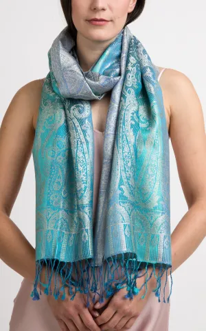 Rio Aqua Silk Scarf - MCM103