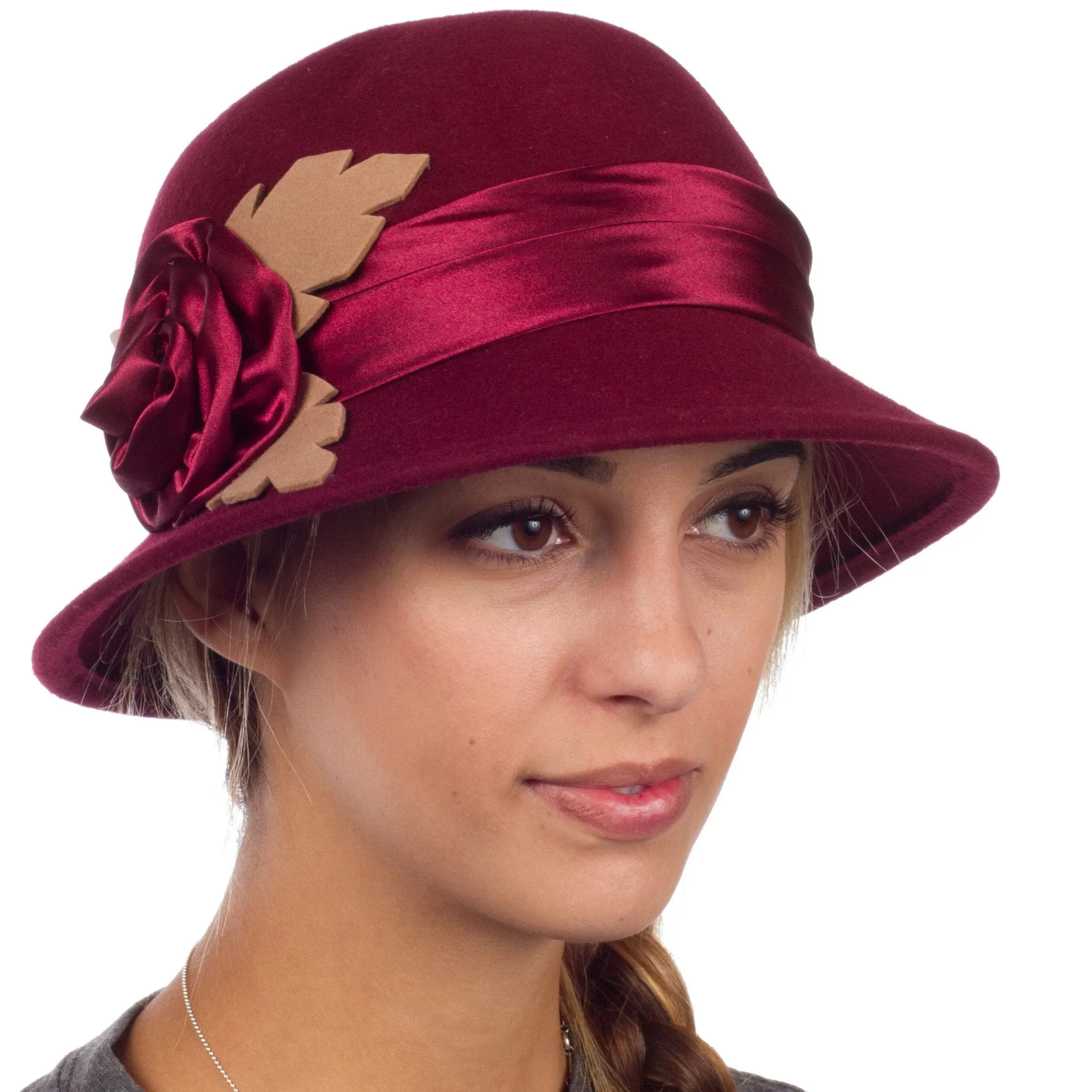 Sakkas Farrah Vintage Style Wool Cloche Hat