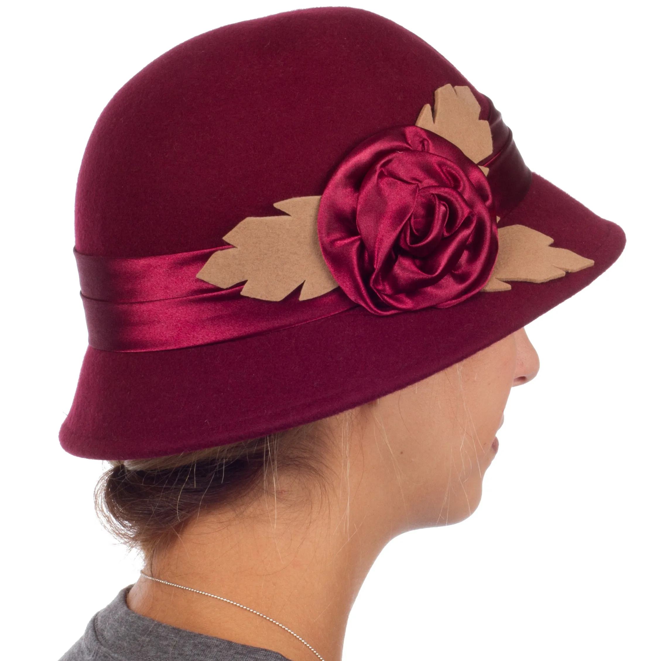 Sakkas Farrah Vintage Style Wool Cloche Hat