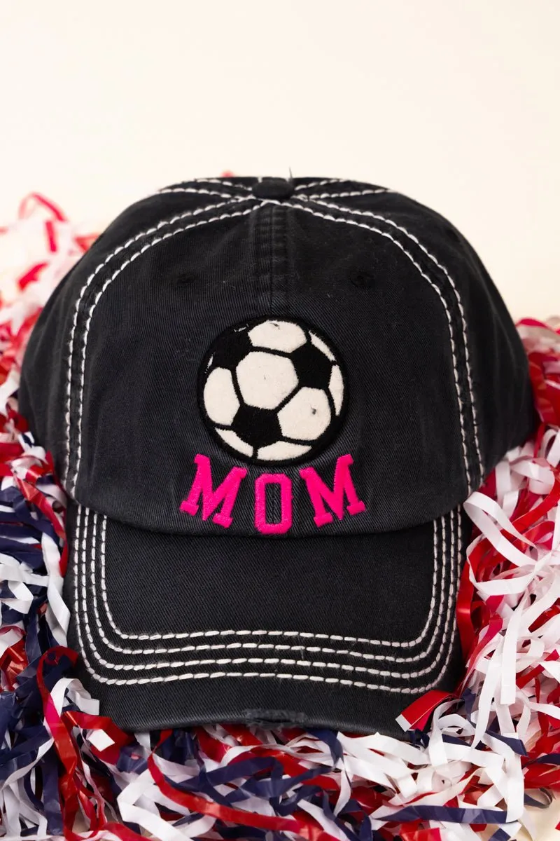 SALE! Distressed Black 'Soccer Mom' Cap