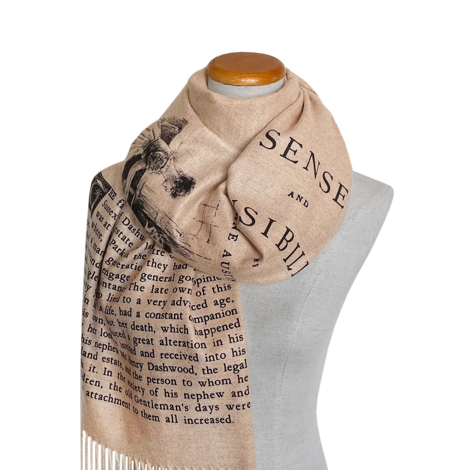 Sense and Sensibility Scarf Shawl Wrap. Literary Gift, Book Scarf, Cozy Accessory, Jane Austen Fans, Classic Novel Lover Gift