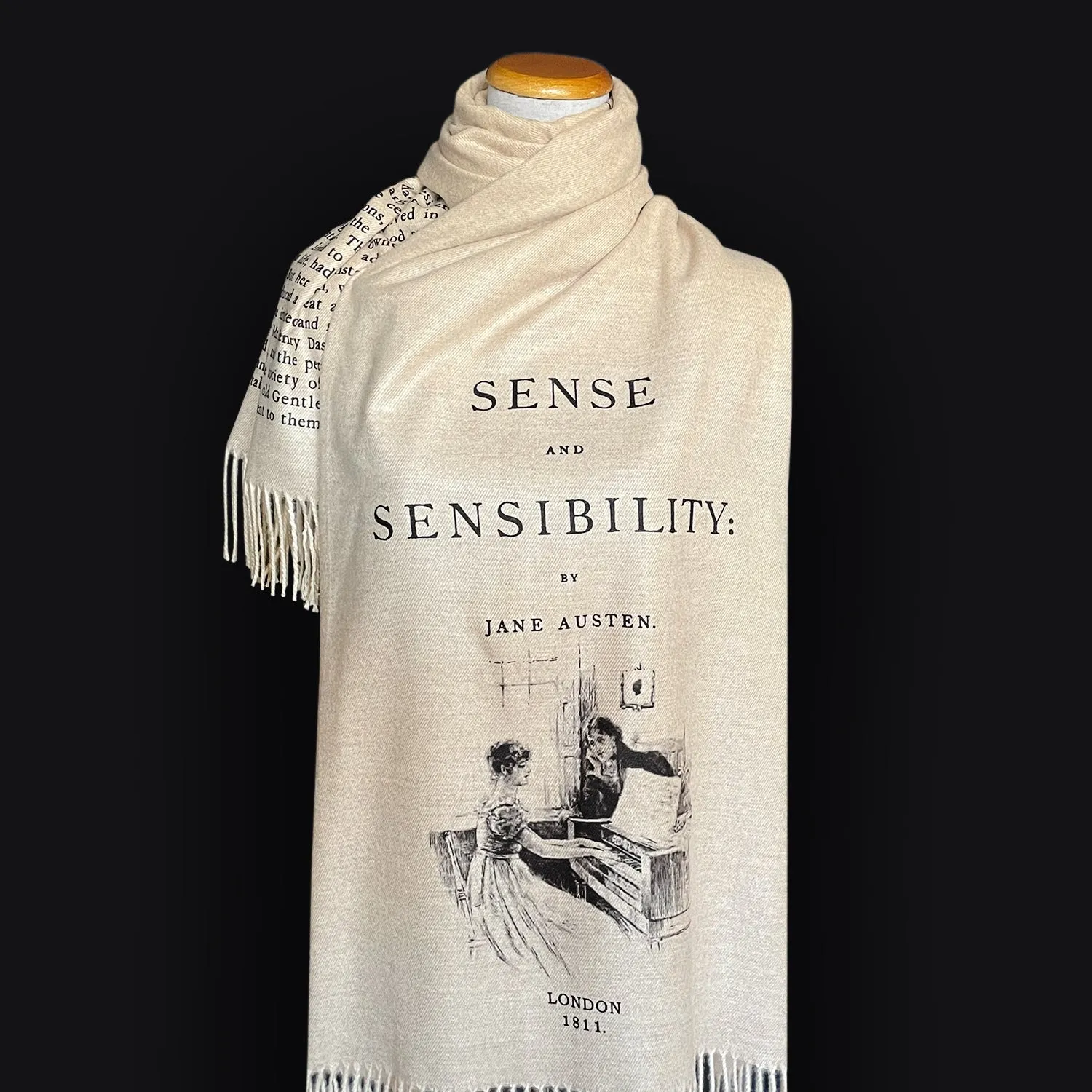 Sense and Sensibility Scarf Shawl Wrap. Literary Gift, Book Scarf, Cozy Accessory, Jane Austen Fans, Classic Novel Lover Gift