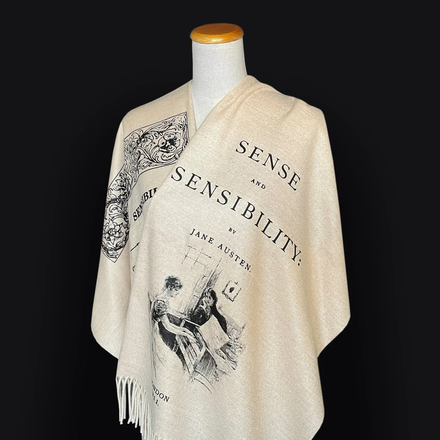 Sense and Sensibility Scarf Shawl Wrap. Literary Gift, Book Scarf, Cozy Accessory, Jane Austen Fans, Classic Novel Lover Gift