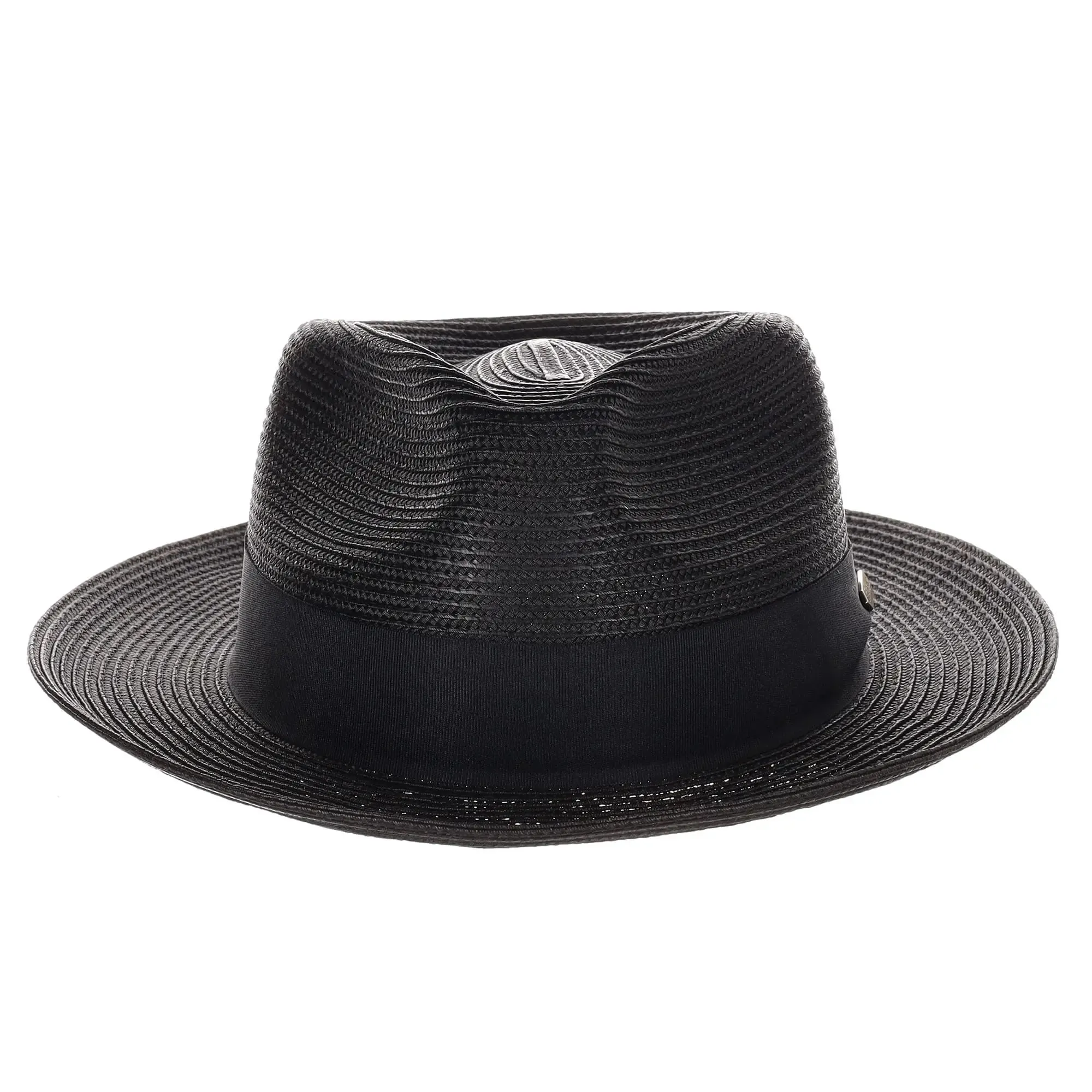 Steven Land Jordan Pinch Front Polybraid Straw Fedora