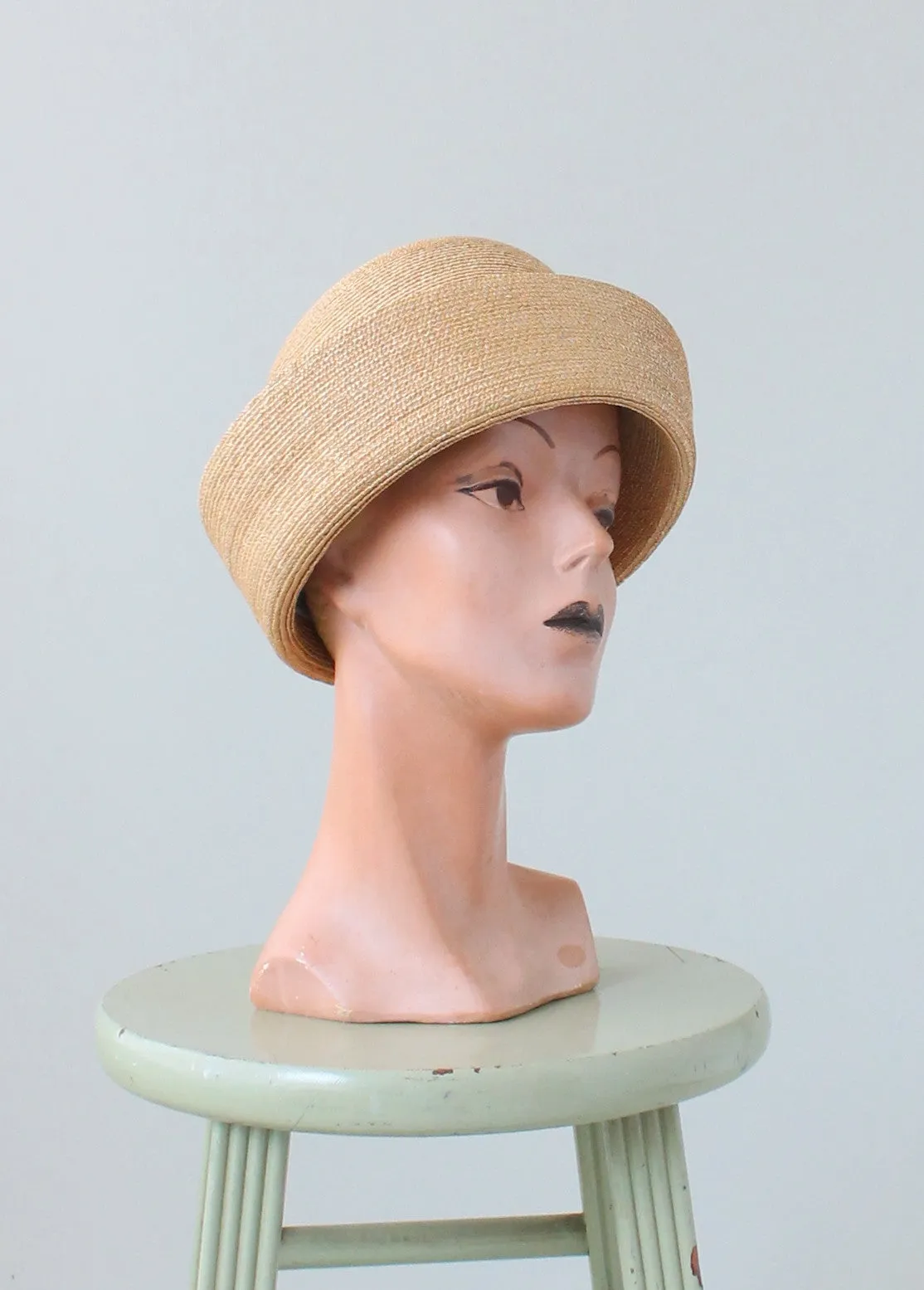 Vintage 1980s Laura Ashley Straw Cloche Hat