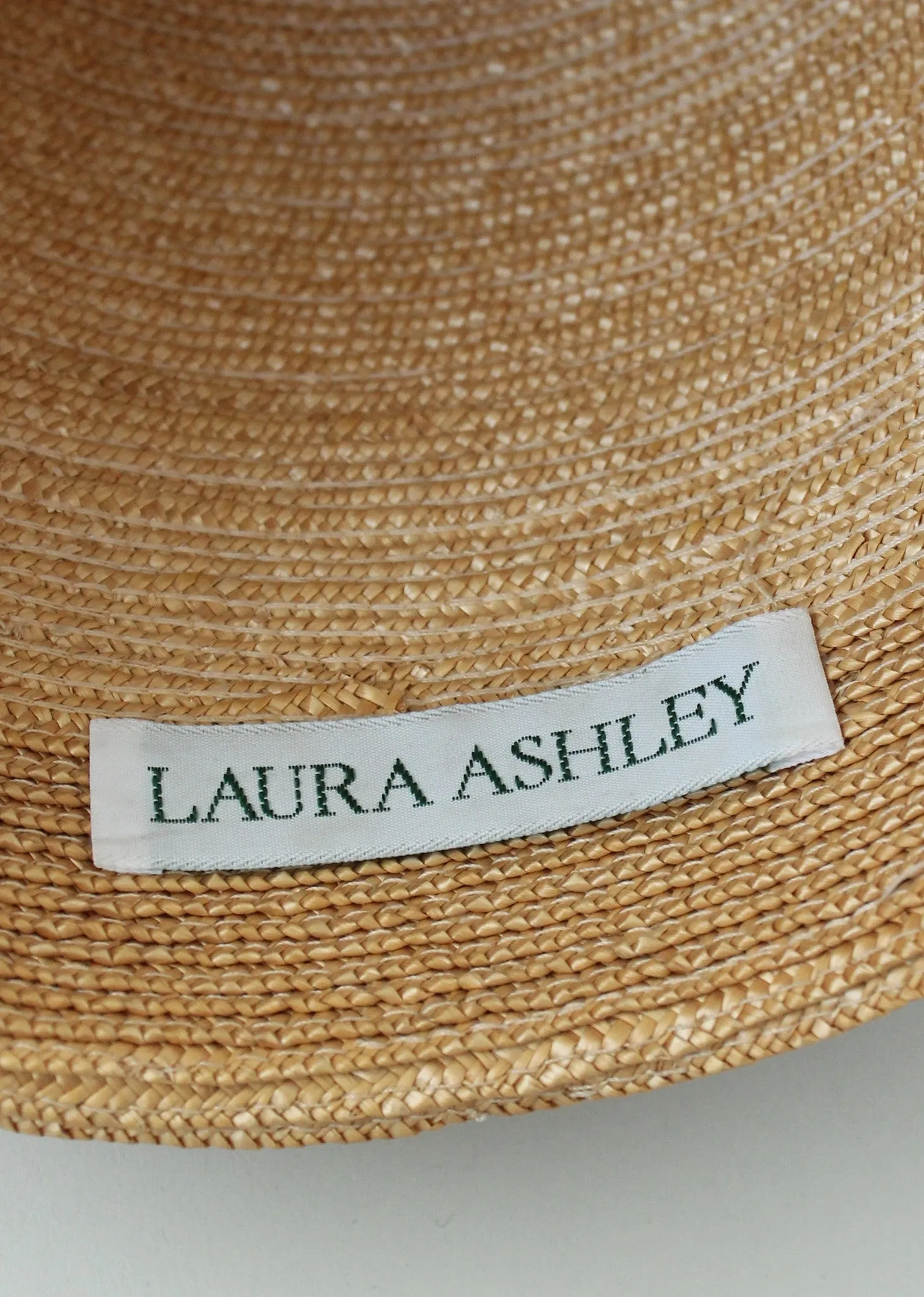 Vintage 1980s Laura Ashley Straw Cloche Hat