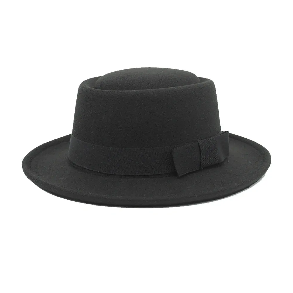 Vintage Soft Felt Fedora Hat with Wide Brim