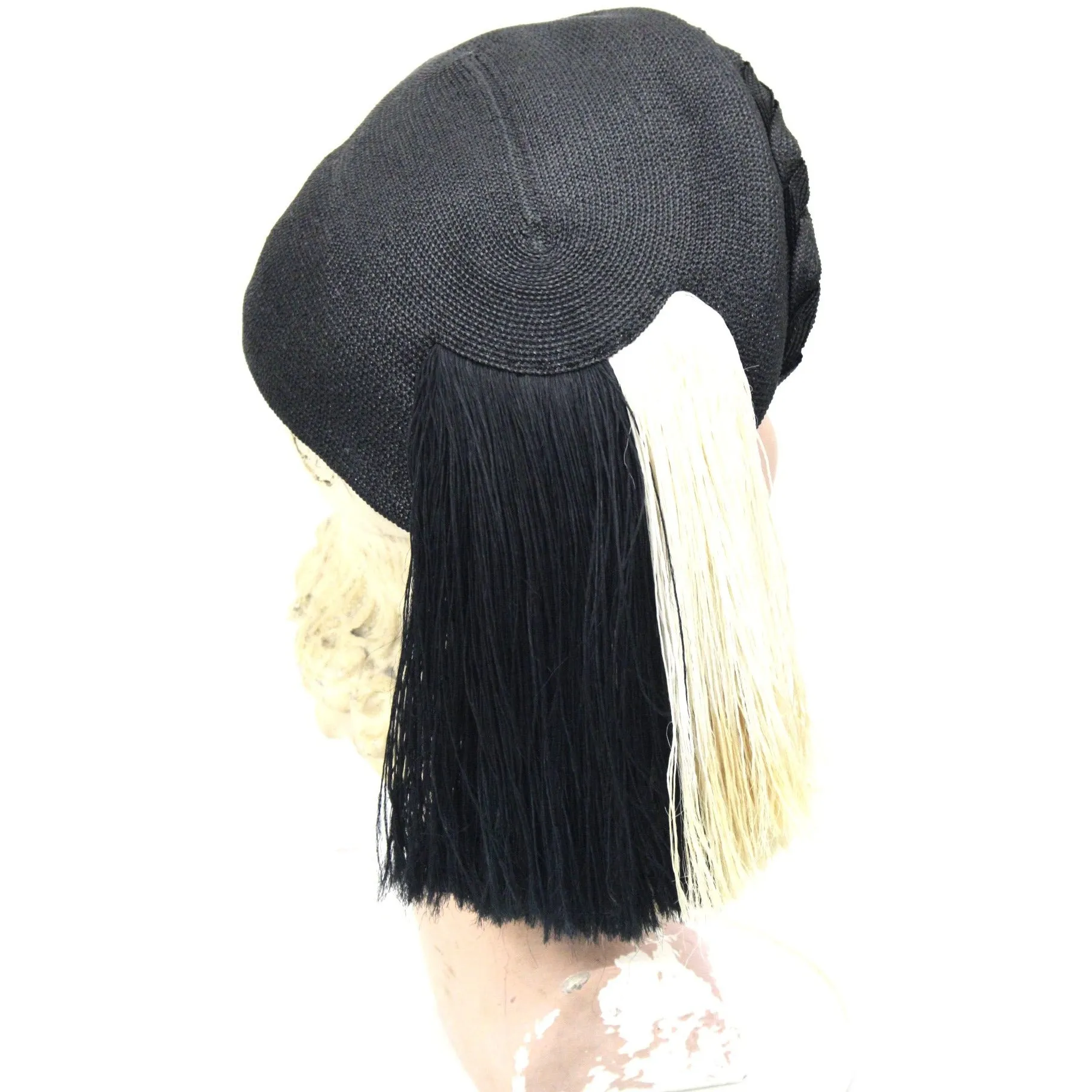 Vintage Womens 1940s Beret Cloche Fringe Detail Norman Durand Church Drama Guernsey Pie