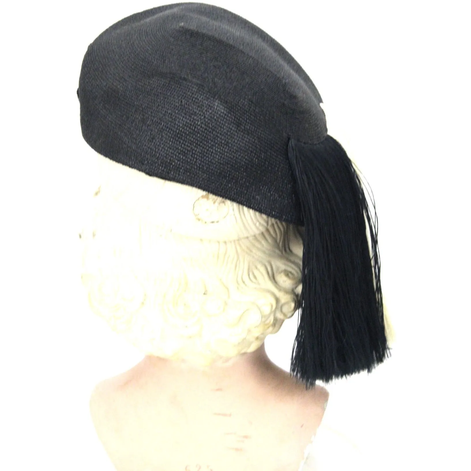 Vintage Womens 1940s Beret Cloche Fringe Detail Norman Durand Church Drama Guernsey Pie