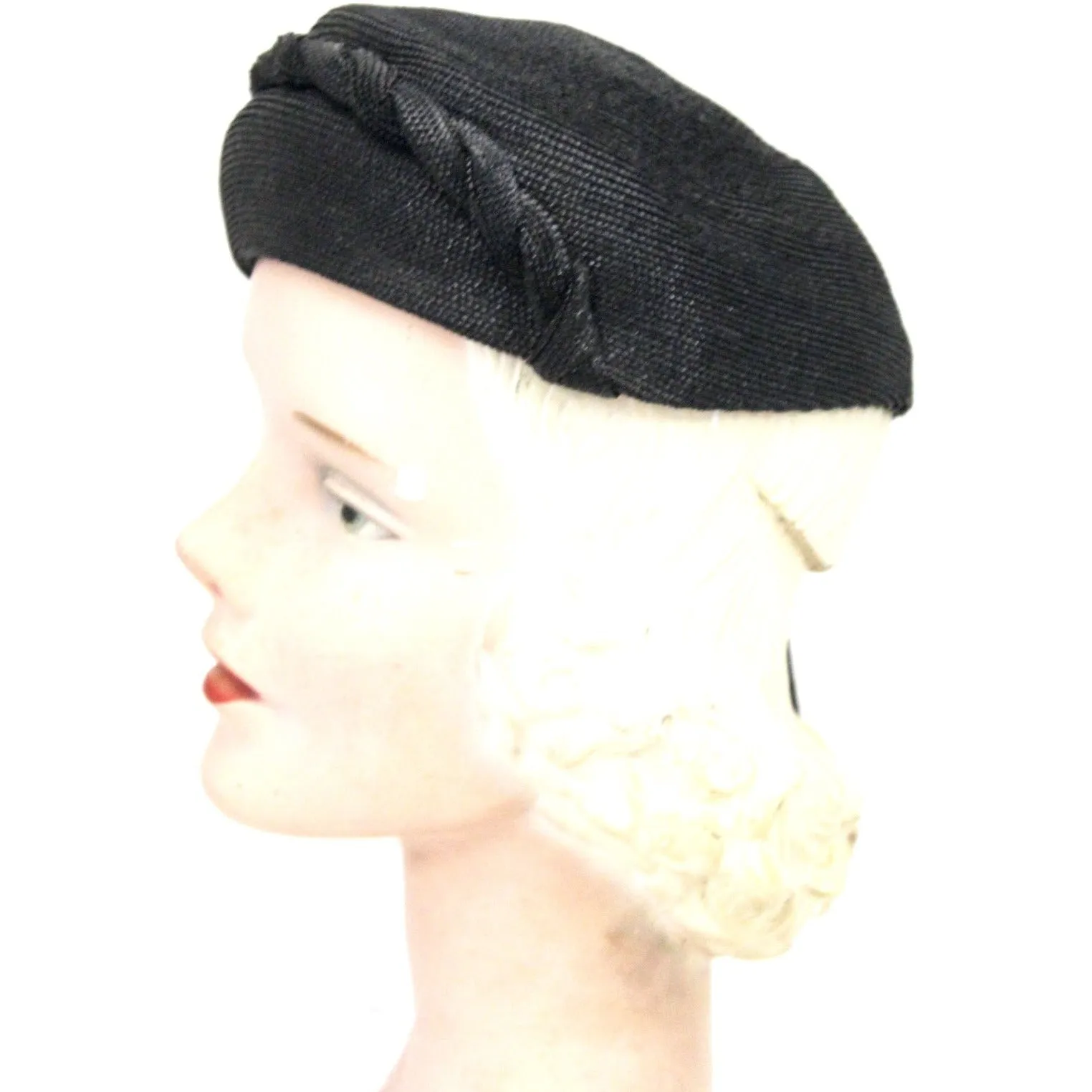 Vintage Womens 1940s Beret Cloche Fringe Detail Norman Durand Church Drama Guernsey Pie