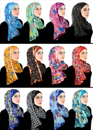 Wholesale Stylish Mona Kuwaiti Hijabs LIMITED SUPPLY ASSORTED COLORS MAY OR MAY NOT INCLUDE THE COLORS PICTURED BELOW.