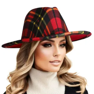 Women's Fashion Accessory: Plaid Fedora Hat - Order Now!