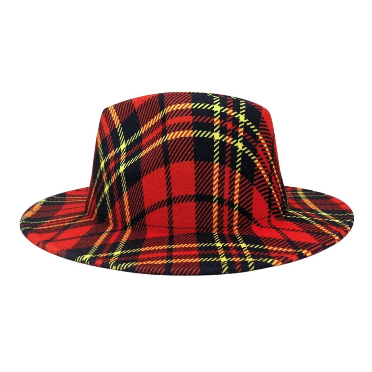 Women's Fashion Accessory: Plaid Fedora Hat - Order Now!