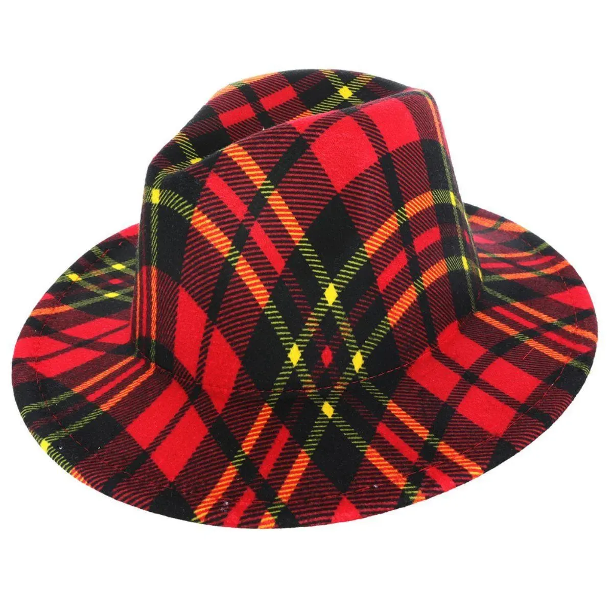 Women's Fashion Accessory: Plaid Fedora Hat - Order Now!