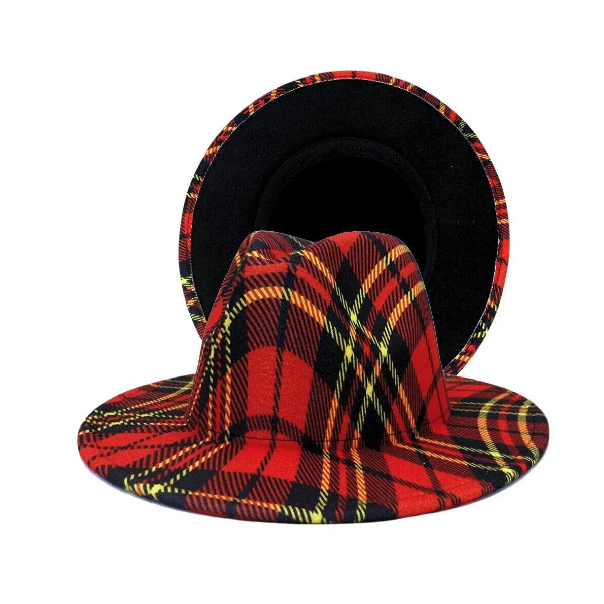 Women's Fashion Accessory: Plaid Fedora Hat - Order Now!