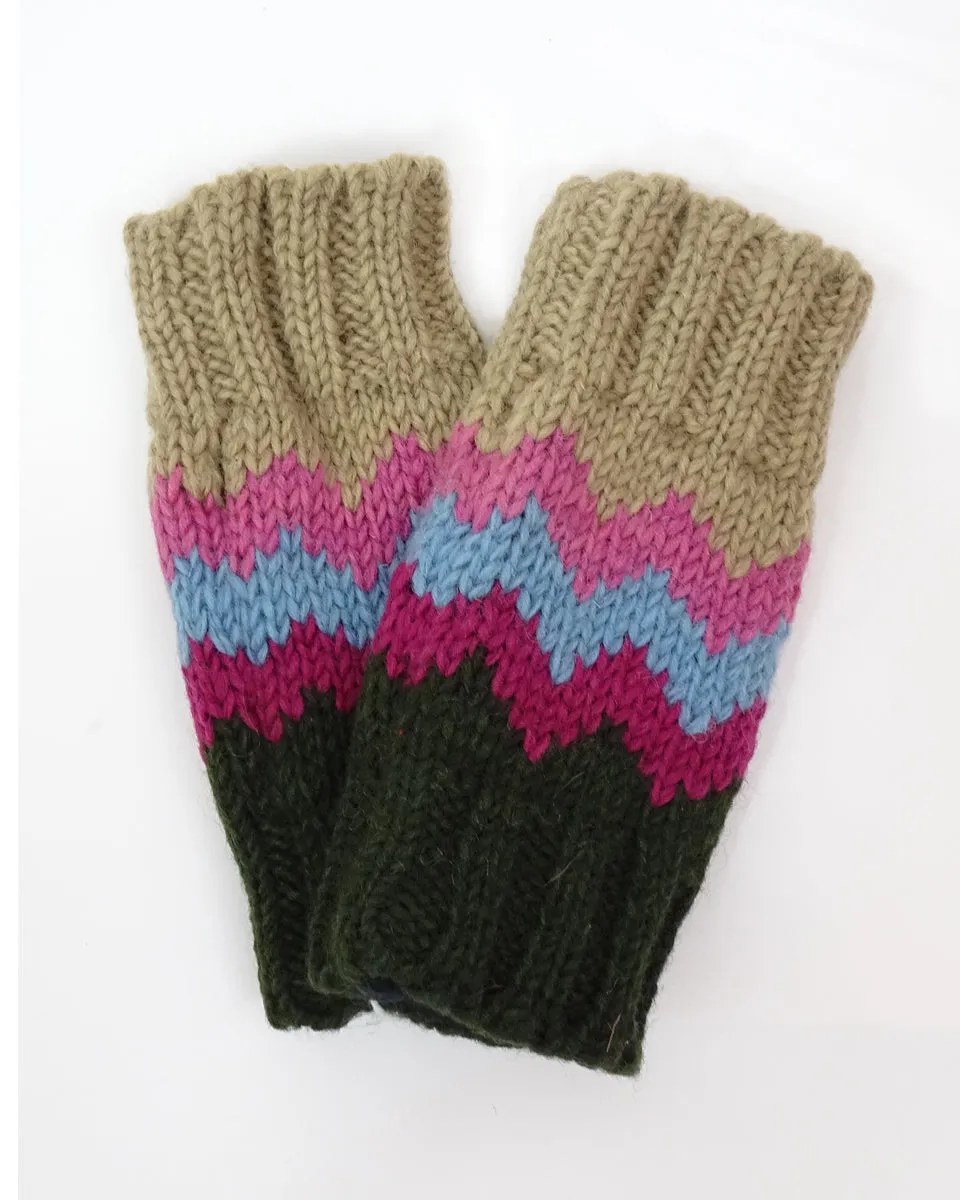 Zig Zag Fingerless Gloves